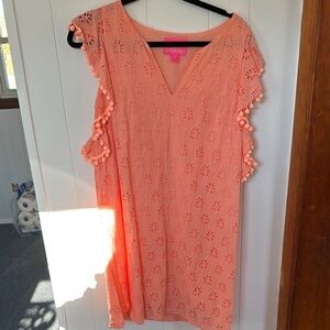 Lilly Pulitzer Coral Eyelet Dress